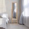 Costway Jewelry Cabinet Full-Length Mirror Lockable Jewelry Armoire with 6 Lights Beige/Natural